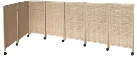 NDLHXKFRP Paravent Pliant, Séparateur de pièce Pliant 15,74x (31,49-47,24) Pouces avec Roues à 360 degrés, Ensemble 3 8 Panneaux(39.37 x 15.74in-7pcs)