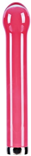 Glasvibrator – Frauen Klitoris- & G-Punkt-Stimulator, Erwachsenenspielzeug, Mehrfachgeschwindigkeit, Wasserdicht, Wiederaufladbar, Glatter Kristallglas Anal- & Nippelstab, Finger-Bullet für Paare,Rosé