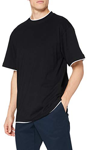 Urban Classics Herren Bekleidung Contrast Tall Tee, Black/White, XXXXL, TB029A