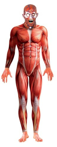 Smiffys, Herren Anatomy Man Kostüm, Bodysuit und Maske, 21580 Halloween