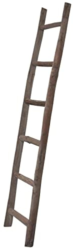 BISCOTTINI Handtuchleiter Holz 180x5x44 cm | Handtuchhalter stehend Badezimmer und Schlafzimmer | Holzleiter deko (Nicht als Leiter verwendbar)