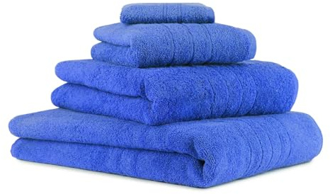 Betz 4-TLG. Handtuch-Set Deluxe 100% Baumwolle 1 Badetuch 1 Duschtuch 1 Handtuch 1 Seiftuch Farbe blau