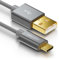 deleyCON 2m Câble Micro USB Nylon - Connecteurs Métalliques, Charge Rapide et Données pour Smartphone et Tablette - Gris