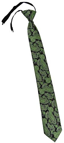 TigerTie Security Sicherheits Krawatte in Paisley gemustert - vorgebunden mit Gummizug in weiss