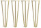 The Hairpin Leg Co. 4X Haarnadel-Tischbeine: Doppel-Schweiß Stahl, Schrauben, Anleitung, Schutzfüße. Klassischer 10mm 3 Stangen Stil. 40cm Messing