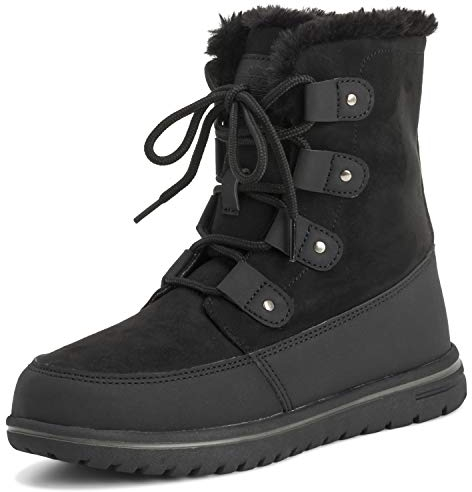 Donna Trapuntato Corto La Neve Inverno Pelliccia Ecologica Caldo Durevole Impermeabile Stivali - 3 - BLK36 AYC0520