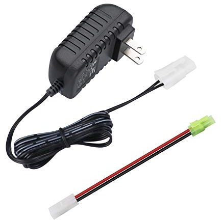 NASTIMA Cargador de batería inteligente 2-10S RC para paquetes de baterías Ni-MH de 7.2V 8.4V 9.6V compatible con Tamiya y Mini Tamiya Connector