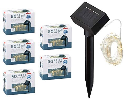 6 x Solar LED Lichterkette Kupferdraht Dekobeleuchtung Lichter 50 x LED Lichter (6 x LED Lichterkette)