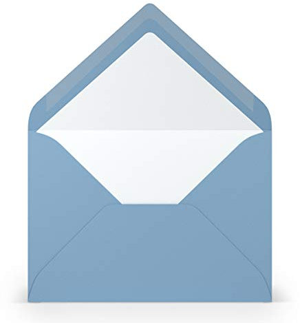 PAPERADO 50 Briefumschläge DIN B6 Dunkelblau gerippt Hell-Blau - 100 g/m² Kuvert Ohne Fenster 17,8 x 12,5 cm - Umschläge mit Nassklebung spitze Klappe