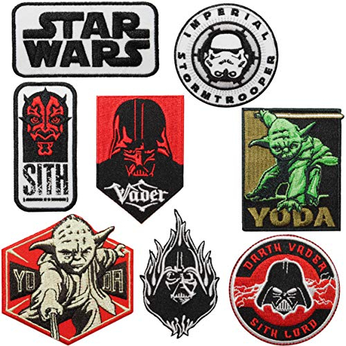 alles-meine.de GmbH 4 Stück Bügelbilder/Applikation/Aufbügler - Star Wars - 7,5 cm * 7,3 cm - Aufnäher/gewebte Flicken - zum Aufbügeln Aufkleben Aufnähen - Bügeln - Mädch..