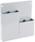 ADB Wandhalter 2-fach für Kabelbinder, H331xB301xT61 mm, pulverbeschichtet, 2 Fächer in 2 Abschnitte, Weißaluminium RAL9006, Wandmontage