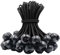 Tendeur élastique 30 pièces, tendeur en Caoutchouc avec Boule élastique pour tentes de bâche, bannière, Drapeau, Camping, pavillon (Noir)