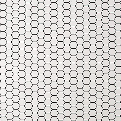 Contour Antibac Hexagon White Lattice Wallpaper | Paste The Wall Application | White Tile | Eco-Friendly