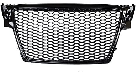 V-MAXZONE PARTS Griglia anteriore compatibile con Audi A4 B8 Berlina Avant 2008 2009 2010 2011 RS-6 Anteriore Centrale Sport Griglia a nido d'ape, Nero