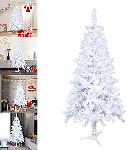 NAIZY Albero di Natale Artificiale 120 cm (Ø circa 60 cm) con 180 Rami Sistema di Ombrelli a Montaggio Rapido Supporto Albero in Plastica - PVC Bianco 120 cm