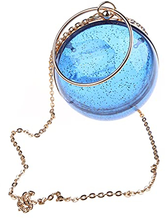 qazxswedcv SweetWU Runde Kugel Klar Geldbörse Acryl Box Abend Clutch Tasche Transparent Handtaschen Blau, blau, Einheitsgröße