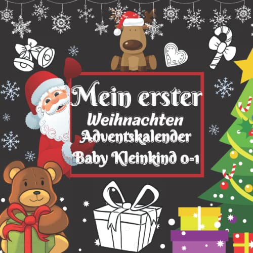 Mein erster Adventskalender Kontrastbuch für Babys 0-1 Jahr: Baby Adventcalender Schwarz-Weiß-Babybuch mit hohem Kontrast für Neugeborene 0-12
