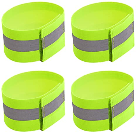 LIUJZZJ 4 Stücke Reflektorbänder mit Klettverschluss Reflektoren Radfahren, Joggen, geeignete Reflektoren Reflektorband, Reflektierendes Armband Reflektor Sicherheit