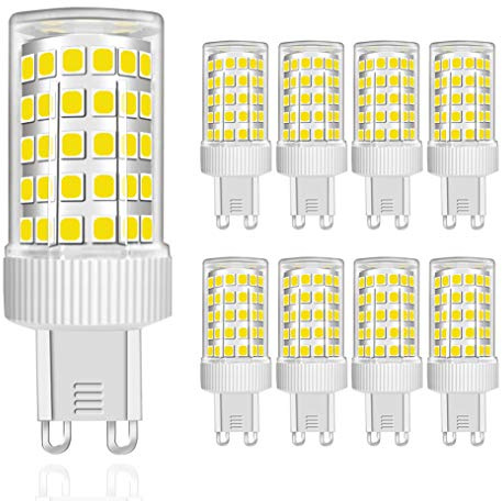 Ampoule LED G9 10W, Sans Scintillement, Blanc Froid 6000K, 800lm, Équivalent 80W Halogène, 86-LED Super lumineux, Économie d'énergie, Base en céramique, Non-dimmable, AC220-240V, Φ22*58mm, Lot de 8