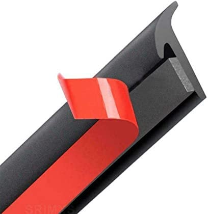 5m/16.5ft long bande d'étanchéité universelle en caoutchouc auto-adhésive pour fenêtre et universel joint porte de type t, insonorisation voiture pour coffre, portieres, compartiment moteur (10*6mm)