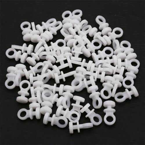 FUBESK Set di 50 ganci scorrevoli in plastica per tende, per camper, furgoni, roulotte, barche
