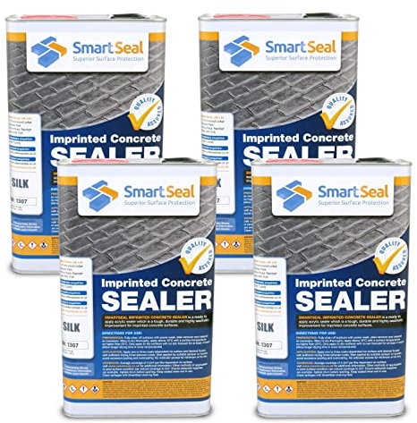 Smartseal Imprinted Concrete Sealer - SILK/WET LOOK - Easy To Apply Driveway Sealer - Durable Protection Outdoor Concrete Sealer for Patterned Imprinted Concrete Driveways and Patios - (4 x 5 Litre)