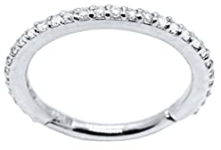Lieson 1 Stück Nasenpiercing Ring Knorpel Ohrringe Silber 925 16G Nasenringe Set Hoop Dünner Creolen Mit Zirkonia 6MM Piercing Septum Knorpel Tragus Helix Ohrringe Silber