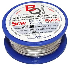Filo di rame rivestito in argento, diametro 2,00 mm, dimensioni: 100 g