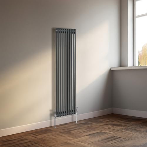 NRG Column Radiator Anthracite 1500x470mm Double Traditional Cast Iron Style Heater Interior Designer Vertical Bathroom Radiators