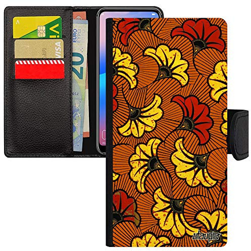 utaupia Coque pour Apple iPhone 14 Rabat Portefeuille Porte Cartes Silicone Wax Pas Cher coloré Smartphone Orange Flip Case Ethnique Housse Motif