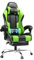 GTPLAYER Gaming Chair, Massage Ergonomic Computer Chair with Footrest and Lumbar Support Height Adjustable with 360°-Swivel Seat and Headrest for Office Green