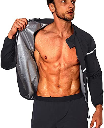 NINGMI Vêtements Sauna Sudation Homme Vetement de Sudation Survêtement Manches Longues Sweat Suits Gym