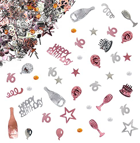 Giftota 16th Birthday Anniversary Confetti (Rose Gold) - 30g Table Decorations for Wedding Party