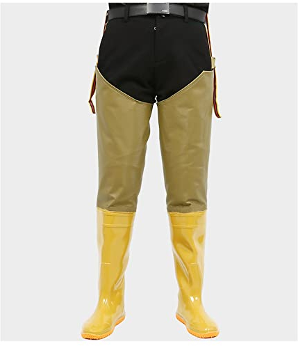 Salopette con Stivali Impermeabili per La Pesca E La Caccia, Ultraleggera E Resistente, Suola A Tacchetti Antiscivolo, Ideale per Lavori Fangosi E Tutti Gli Sport Acquatici,46EU,80cm