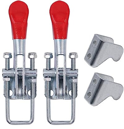 2 x verstellbare Knebelklemmen-Set, verstellbare Verriegelung, U-Bolzen, selbstsichernde Knebelverschluss, für Türboxen, Kofferraum, Jig-Zugriegel