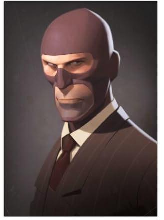 Displate Offiziell Team Fortress 2 MetallPoster Magnetische Befestigung Inklusive Lizenziert Bilder Hochwertiges Poster TF2 Portraits - Spy 45 cm x 32 cm