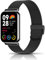 LanQii Metall Armband für Xiaomi Redmi Watch 5/Watch 4/Xiaomi Smart Band 9 Pro/Smart Band 8 Pro Uhrenarmband, Edelstahl Ersatzarmband für Redmi Watch 5/Watch 4/Mi Band 9 Pro/Mi Band 8 Pro - Schwarz