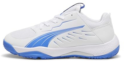 PUMA Unisex Kinder Accelerate Jr Handball Shoe, Puma White Bluemazing, 35.5 EU