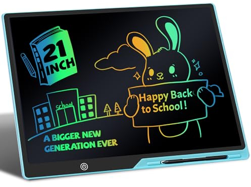 Kinayue LCD-Schreibtablett für Kinder, Wiederaufladbare Maltafel Zeichentafel, Vorschule Lernen Spielzeug Weihnachten Geburtstag Ostern Geschenk 3 4 5 6 7 Jahre alt Mädchen Jungen (21 Zoll-Blau)