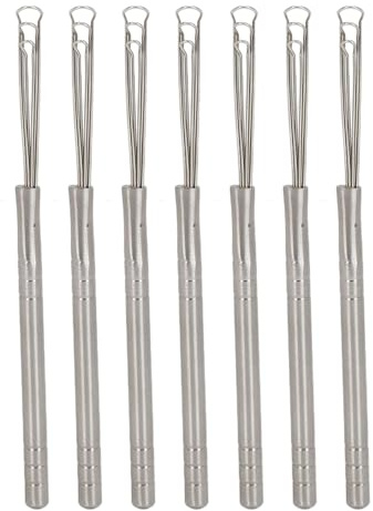 Ear Wax Removal Tool, 7pcs 3 Ring Ear Spoon Cleaning Tool Stainless Steel Ear Cleaner Ear Loop Portable 3 Ring Ear Picker Clean Kit for Home