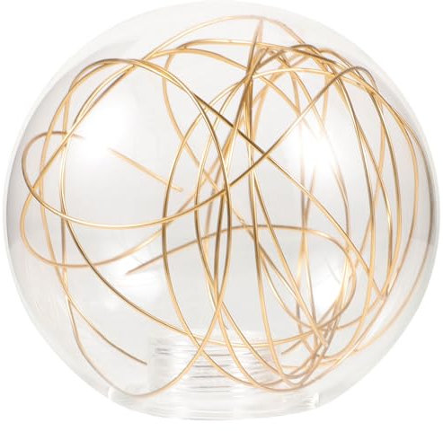 Ciieeo Luminaire De Remplacement Décoratif Rond Globe Abat-Jour En Verre Clair Globe Abat-Jour Pour Suspension Applique Murale Lustre - Doré