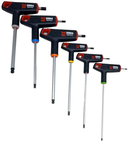 Würth SERIE CHIAVI A T CON 2 TESTE PER ESAGONI INCASSATI 6 PZ