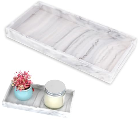 Silicone Bathroom Tray Rectangle Bathtub Vanity Dish White Soap Dispenser Tray Decor Perfume Countertop Dish Kitchen Sink Organizer Sponge Holder for Coffee Table Bar Dresser Makeup Jewelry
