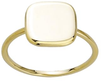 JC Schmuck Echt 585 Gold Damen Ring Siegelring Eckig Schmuckring schlichtes Design in Gelbgold Größe wählbar Schmuck für Frauen Unisex | Made in Germany I 8707