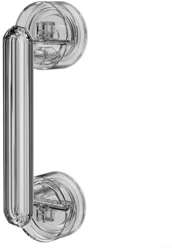 Non-Slip Suction Cup Handrail,Bathroom Support Handle Anti Slip Grip Safety Handrail, Shower Grab Rail Super Suction Cup Handle,Portable Shower Grab Rail for Door, Window, Cabinet(silver)
