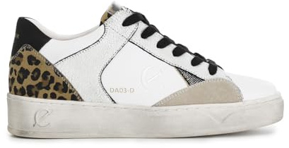 CAFèNOIR - Damen-Sneaker Aus Leder Und Wildleder Mit Einsätzen In Metallic-Optik, Für Frauen, Farbe Weiss, Größe 36