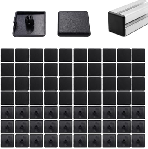 BEELUKY 120 Stück Endkappen Aluprofil 20x20 Aluminium Profil Endkappe für Profil-Endkappe Alu-Konstruktionsprofil Profil-Abdeckkappe