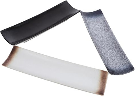 Ciieeo 3piezas Plato De Sushi Cerámico Diseño Japonés Bandeja Rectangular Vajilla Para Casa y Restaurante