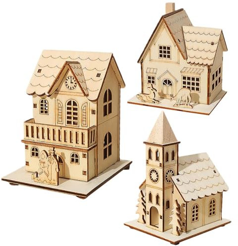 Glugahrif Holzbausatz Häuschen, Bausatz, Puzzle House Holzpuzzle Erwachsene Villa Modellbau Holzbausatz Bausatz Für Schlafzimmer Und Möbel, Niedlich