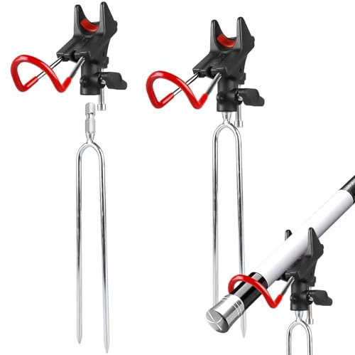 2 Stück Rutenhalter, Verstellbar Hallter für Angelruten, Edelstahl Angelrute Halter Ruten-Halter Rutenauflage- Stabil Rutenablage Halterung zum Angeln